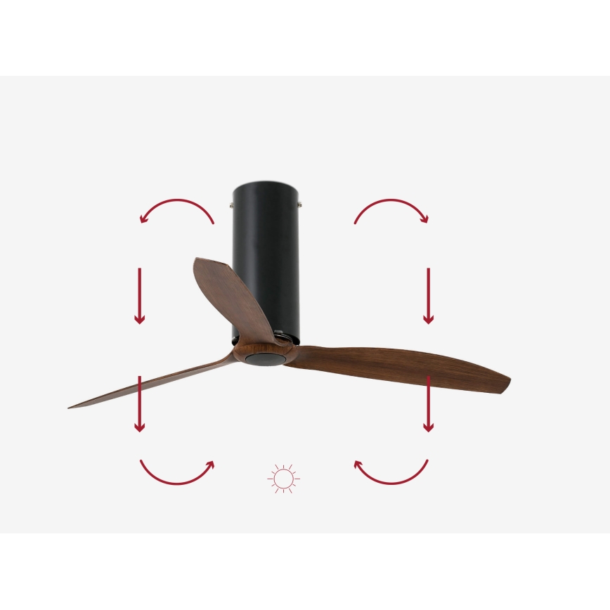 FARO 32037WP - Laeventilaator TUBE FAN Wi-Fi must/ pruun d. 128 cm + pult