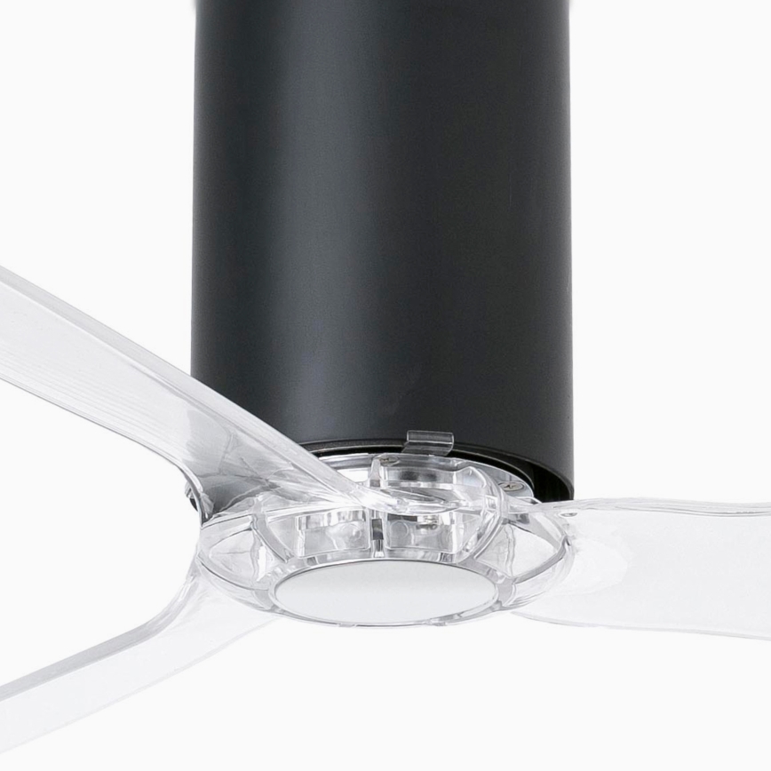 FARO 32041WP - Laeventilaator MINI TUBE FAN M must/läbipaistev d. 128 cm SMART + kaugjuhtimispult