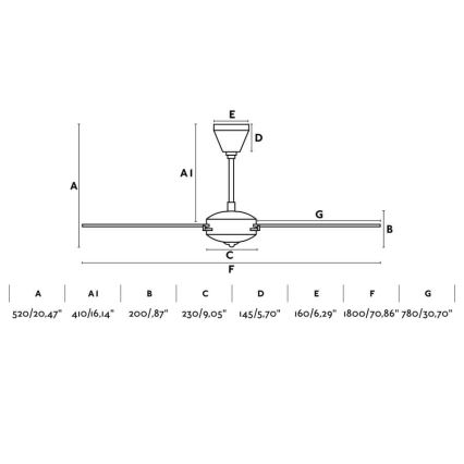 FARO 33349 - Laeventilaator AOBA d. 180 cm + kaugjuhtimispult