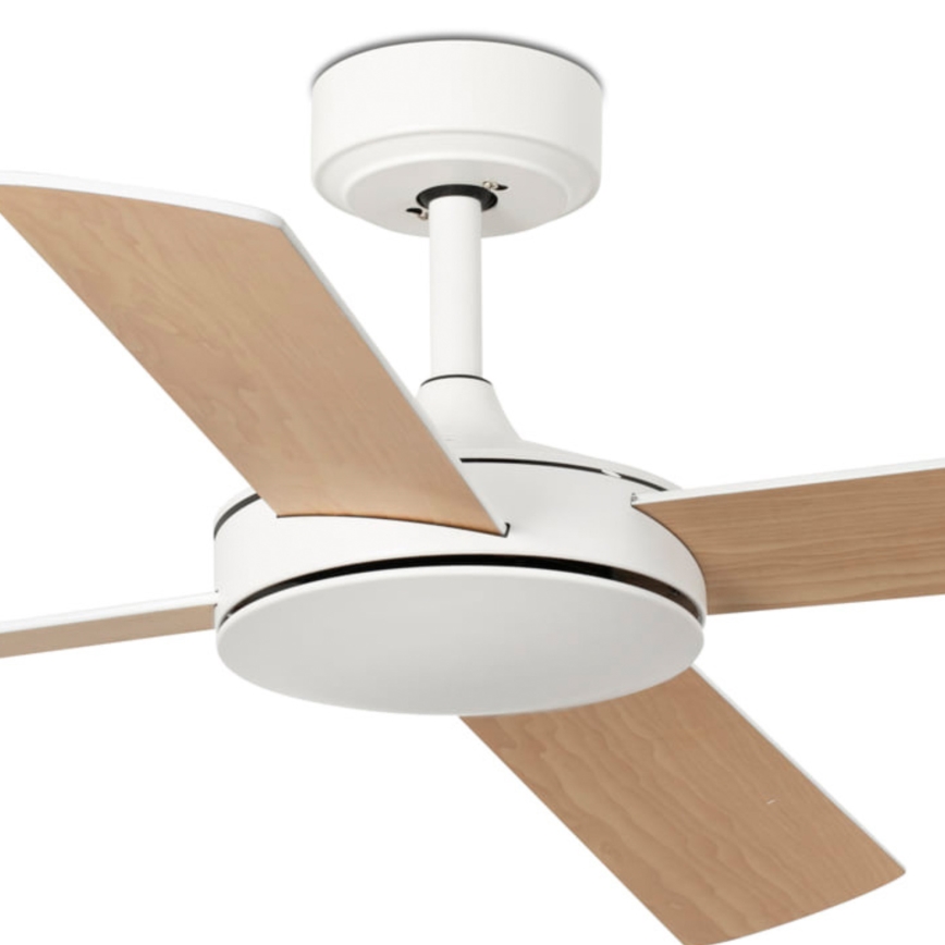FARO 33350DC - Laeventilaator MALLORCA L valge/pruun d. 132 cm + kaugjuhtimispult
