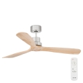 FARO 33373DC - Laeventilaator LANTAU puit/matt kroom d. 132 cm + kaugjuhtimispult