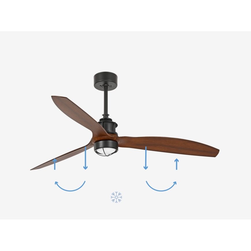 FARO 33395-10 - LED Laeventilaator JUST FAN LED/16W/230V must/pruun d. 128 cm + kaugjuhtimispult
