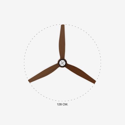 FARO 33395-10 - LED Laeventilaator JUST FAN LED/16W/230V must/pruun d. 128 cm + kaugjuhtimispult