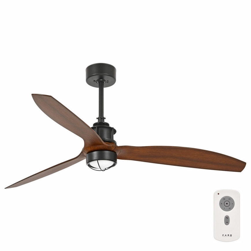 FARO 33395-10 - LED Laeventilaator JUST FAN LED/16W/230V must/pruun d. 128 cm + kaugjuhtimispult