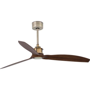 FARO 33398WT - Laeventilaator JUST FAN M, läbimõõt 128 cm, pruun/messing, Wi-Fi Tuya + kaugjuhtimispult