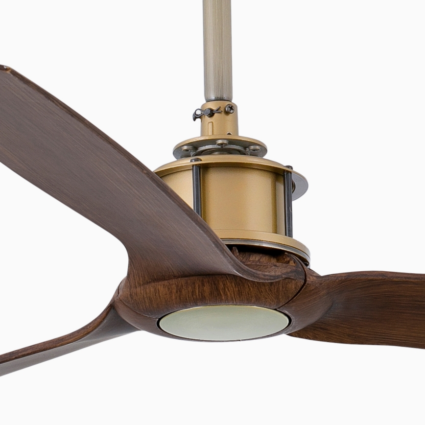 FARO 33398WT - Laeventilaator JUST FAN M, läbimõõt 128 cm, pruun/messing, Wi-Fi Tuya + kaugjuhtimispult