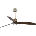 FARO 33398WT1N - LED hämardatav laeventilaator JUST FAN M LED/16W/230V läbimõõt 128 cm pruun/messing Wi-Fi Tuya + kaugjuhtimispult