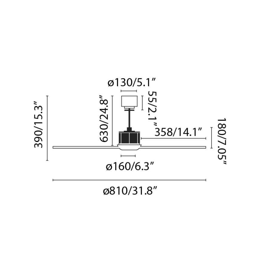 FARO 33425 - Laeventilaator JUSTFAN d. 81 cm + pult