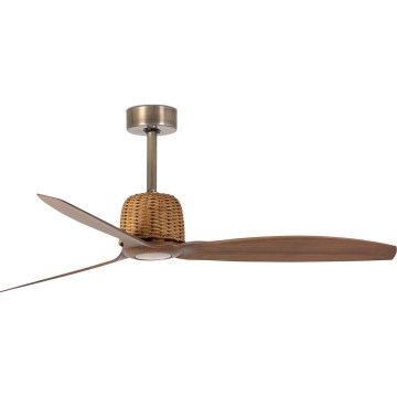 FARO 33436 - laeventilaator WEAVER M, läbimõõt 128 cm, messing/must + kaugjuhtimispult