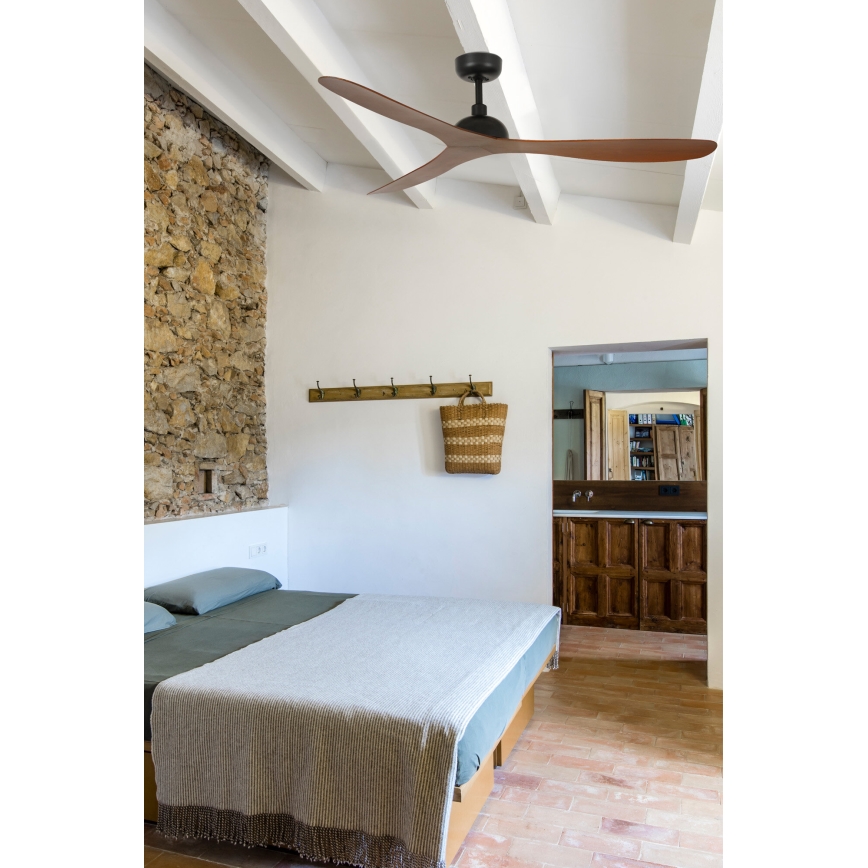 FARO 33447WT - Laeventilaator GOTLAND L pruun/must d. 132 cm Wi-Fi Tuya + kaugjuhtimispult