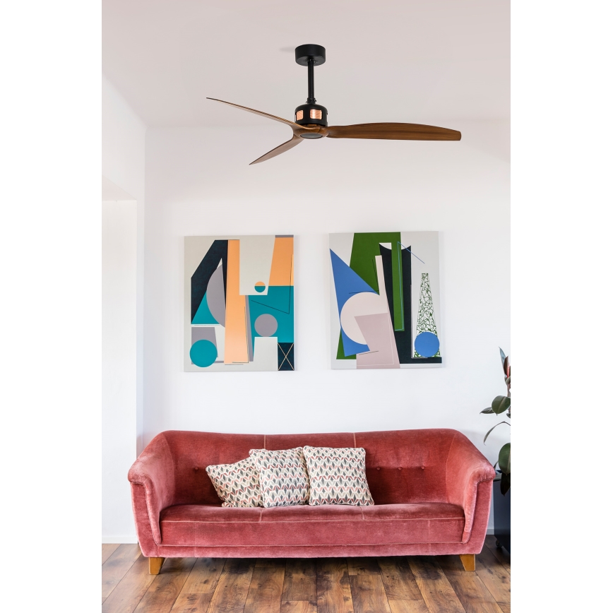 FARO 33451WT - laeventilaator COPPER FAN M, läbimõõt 128 cm, pruun/must, Wi‑Fi Tuya + kaugjuhtimispult
