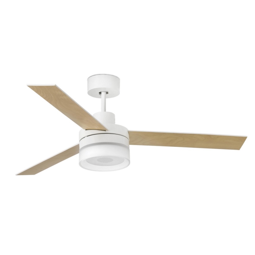 FARO 33460 - LED Laeventilaator kõlariga ICE LED/15W/230V valge/pruun + kaugjuhtimispult