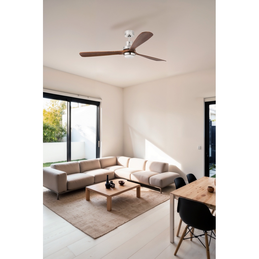 FARO 33463DC - LED Laeventilaator LANTAU LED/12W/230V puit/matt kroom d. 168 cm + pult