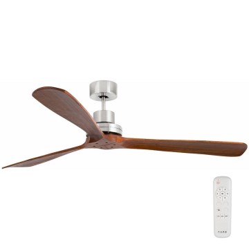 FARO 33464DC - Laeventilaator LANTAU XL pruun/matt kroom d. 168 cm + kaugjuhtimispult