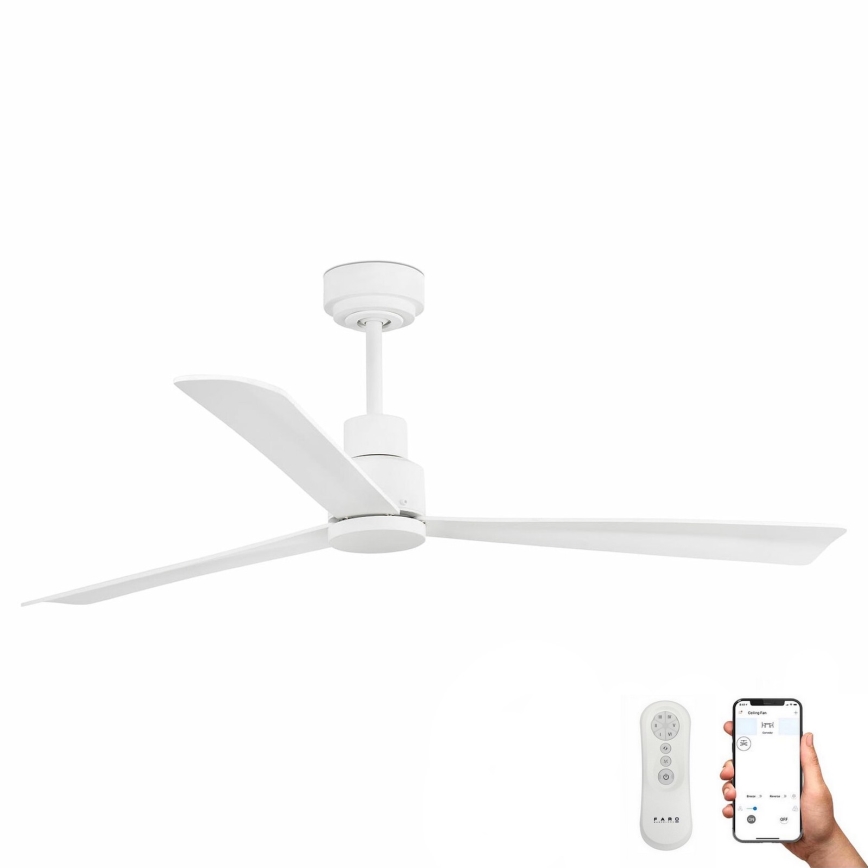 FARO 33487WP-Laeventilaator NASSAU M valge d. 128 cm SMART +pult