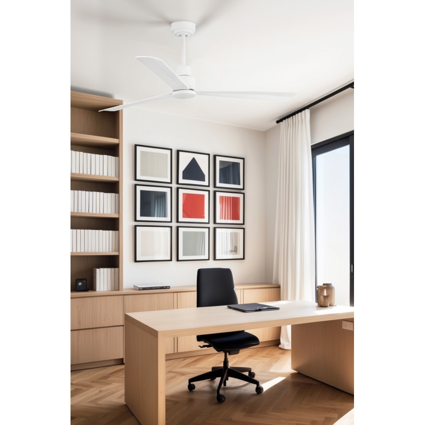 FARO 33487WP-Laeventilaator NASSAU M valge d. 128 cm SMART +pult