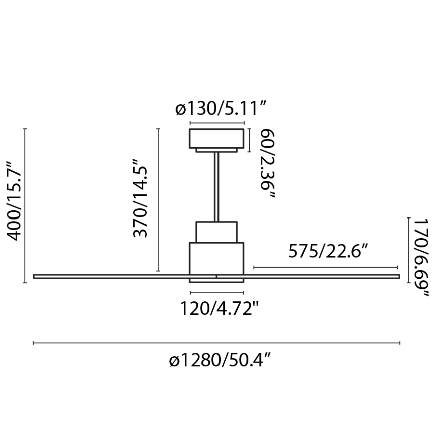 FARO 33487WP-Laeventilaator NASSAU M valge d. 128 cm SMART +pult
