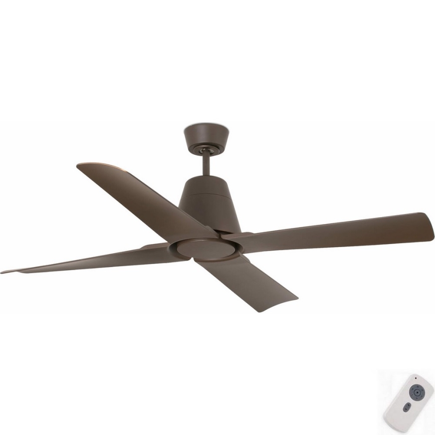 FARO 33490 - Laeventilaator TYPHOON IP44 pruun + kaugjuhtimispult