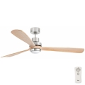 FARO 33505DC - LED Laeventilaator LANTAU XL LED/15W/230V puit/matt kroom d. 168 cm + kaugjuhtimispult