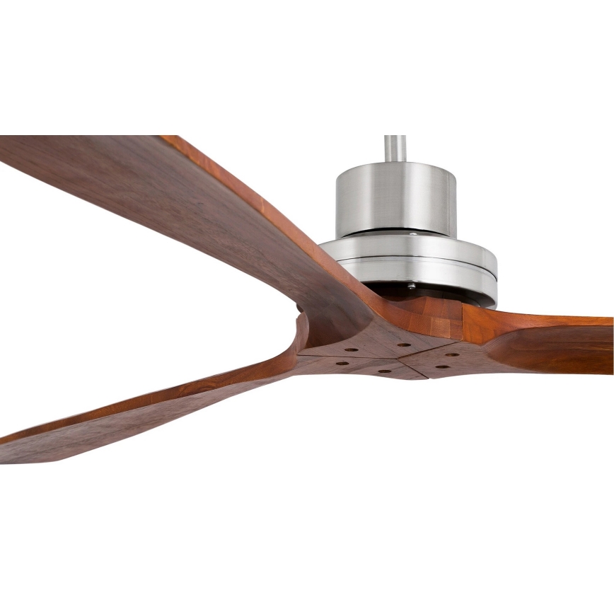 FARO 33508DC - Laeventilaator MINI LANTAU matt kroom/pruun d. 108 cm + kaugjuhtimispult