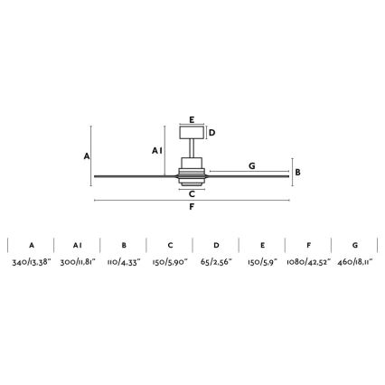 FARO 33508DC - Laeventilaator MINI LANTAU matt kroom/pruun d. 108 cm + kaugjuhtimispult