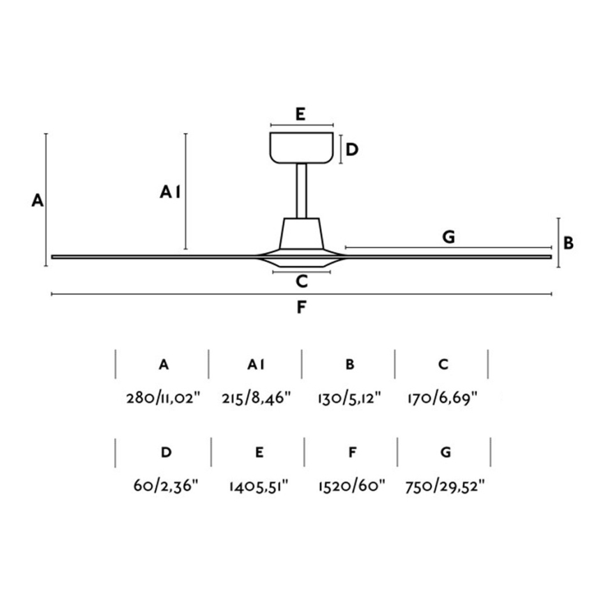 FARO 33511 - Laeventilaator MOREA d. 152 cm + pult