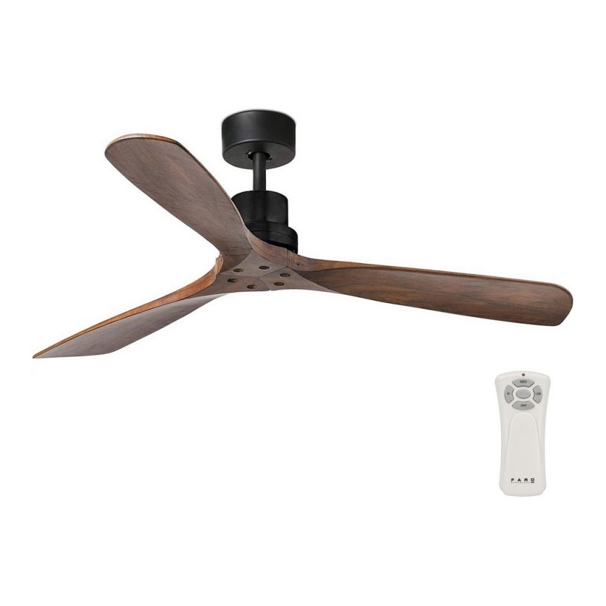 FARO 33516DC - Laeventilaator LANTAU must/pruun d. 132 cm + pult