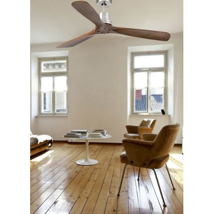 FARO 33516DC - Laeventilaator LANTAU must/pruun d. 132 cm + pult