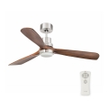 FARO 33518DC - LED Laeventilaator LANTAU LED/15W/230V matt kroom/puit + kaugjuhtimispult