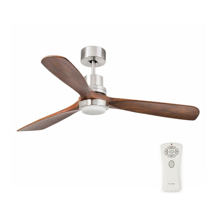 FARO 33518DC - LED Laeventilaator LANTAU LED/15W/230V matt kroom/puit + kaugjuhtimispult