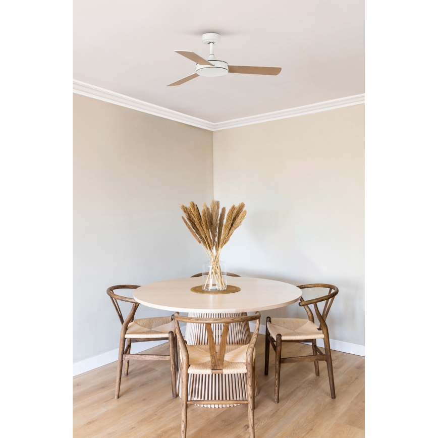 FARO 33603DCWT - Laeventilaator MINI MALLORCA S pruun/valge d. 106 cm Wi-Fi Tuya + kaugjuhtimispult