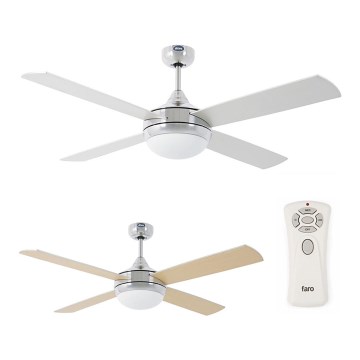 FaRO 33701 - Laeventilaator ICARIA puldiga 2xE27/20W/230V hall d. 132 cm + pult
