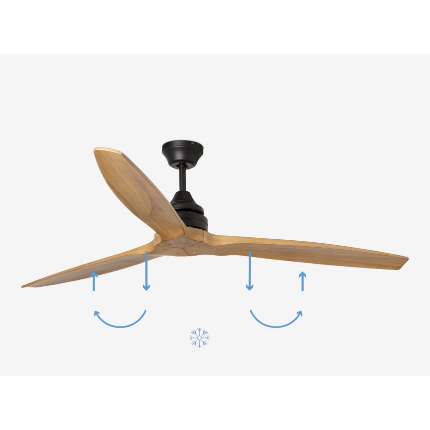 FARO 33718DC - Laeventilaator ALO L puit/must d. 152 cm + kaugjuhtimispult