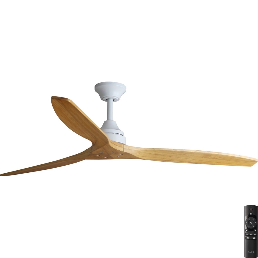 FARO 33728DC - Laeventilaator ALO L puit/valge d. 152 cm + kaugjuhtimispult