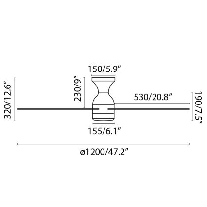 FARO 33756 - LED Laeventilaator FRASER LED/16W/230V valge d. 120 cm + pult