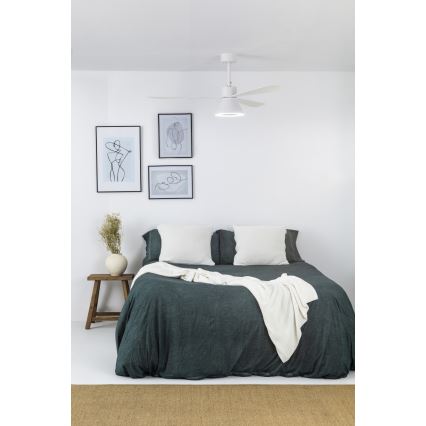 FARO 33760WT-22 - LED hämardatav laeventilaator AMELIA L CONE LED/20W/230V 2700/3500/5000K valge, läbimõõt 132 cm Wi-Fi Tuya + kaugjuhtimispult