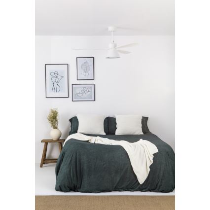 FARO 33760WT-22 - LED Hämariga laeventilaator AMELIA L CONE LED/20W/230V 2700/3500/5000K valge, diameeter 132 cm Wi-Fi Tuya + puldiga