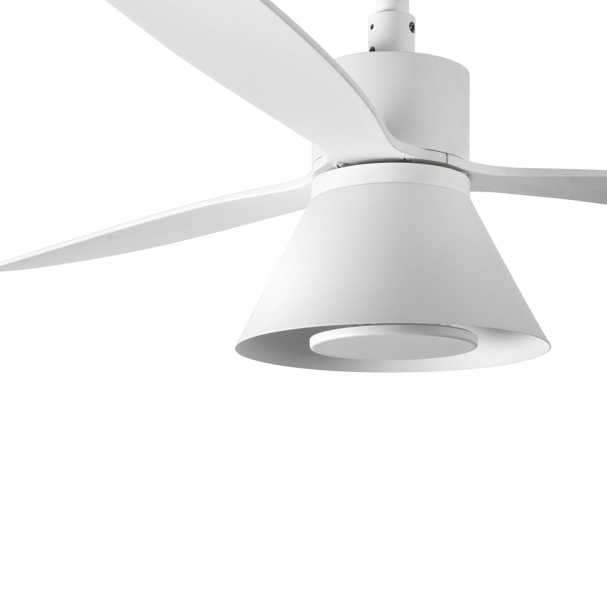 FARO 33760WT-22 - LED Hämariga laeventilaator AMELIA L CONE LED/20W/230V 2700/3500/5000K valge, diameeter 132 cm Wi-Fi Tuya + puldiga