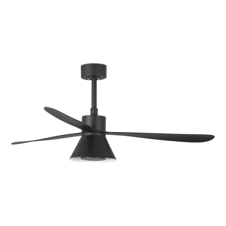FARO 33761WT-23 - LED Hämardatav laeventilaator AMELIA L CONE LED/20W/230V 2700/3500/5000K must d. 132 cm Wi-Fi Tuya + kaugjuhtimispult