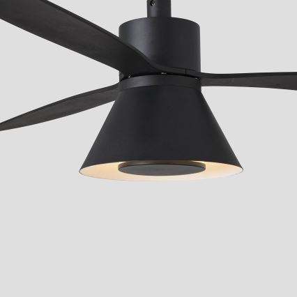 FARO 33761WT-23 - LED Hämardatav laeventilaator AMELIA L CONE LED/20W/230V 2700/3500/5000K must d. 132 cm Wi-Fi Tuya + kaugjuhtimispult