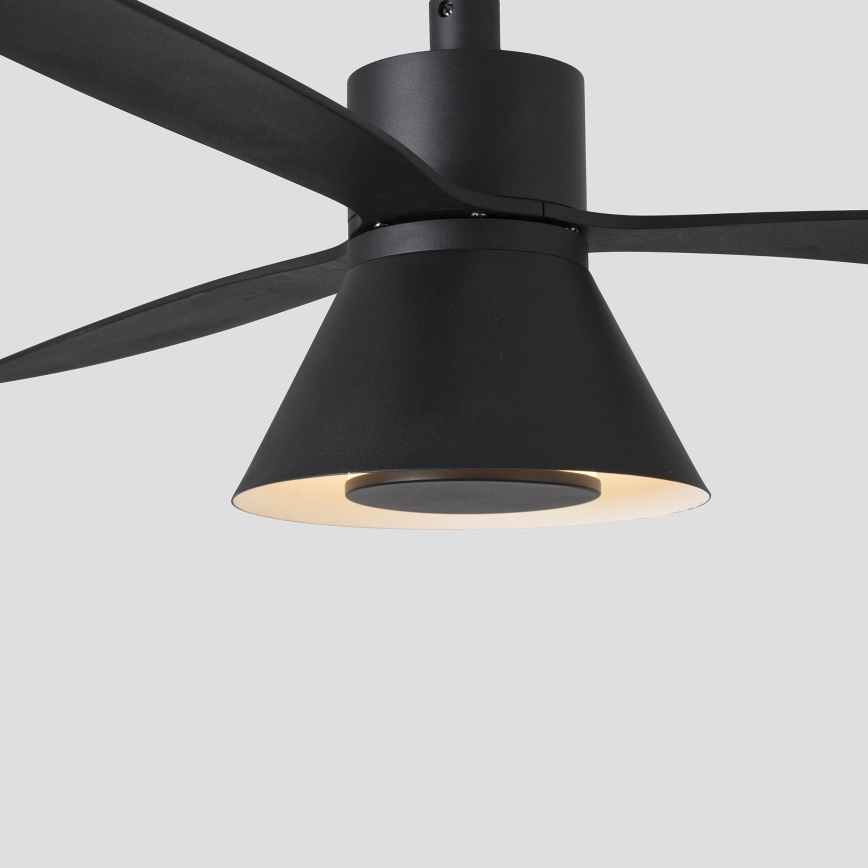 FARO 33761WT-23 - LED Hämardatav laeventilaator AMELIA L CONE LED/20W/230V 2700/3500/5000K must d. 132 cm Wi-Fi Tuya + kaugjuhtimispult