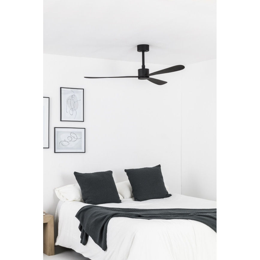 FARO 33761WT - Laeventilaator AMELIA L must d. 132 cm Wi-Fi Tuya + kaugjuhtimispult
