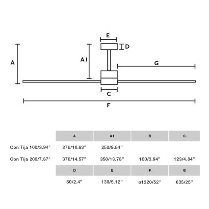 FARO 33761WT - Laeventilaator AMELIA L must d. 132 cm Wi-Fi Tuya + kaugjuhtimispult