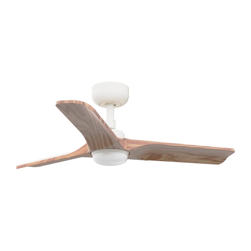 FARO 33805-1TW - LED Hämardatav laeventilaator HEYWOOD S LED/10W/230V 2700/4000/6000K puit/valge d. 90 cm + kaugjuhtimispult