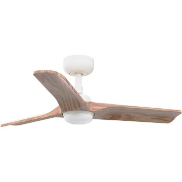 FARO 33805WT-1TW - hämardatav LED-laeventilaator HEYWOOD LED-iga/10W/230V 2700/3000/4000K puit/valge läbimõõt 90 cm Wi-Fi Tuya + kaugjuhtimispult