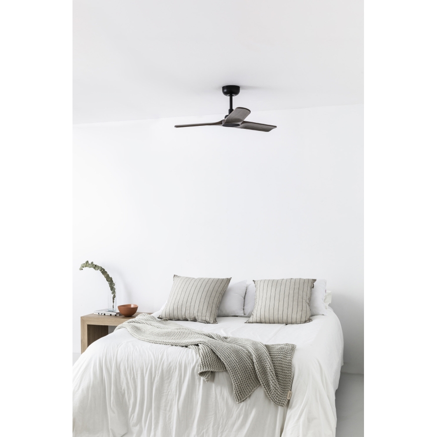 FARO 33806WT - Laeventilaator HEYWOOD S puidust/must, läbimõõt 90 cm Wi-Fi Tuya + kaugjuhtimispult