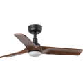 FARO 33806WT1S - LED-hämardatav laeventilaator HEYWOOD S LED/10 W/230 V 2700/3000/4000 K läbimõõt 90 cm puit/must Wi-Fi Tuya + kaugjuhtimispult