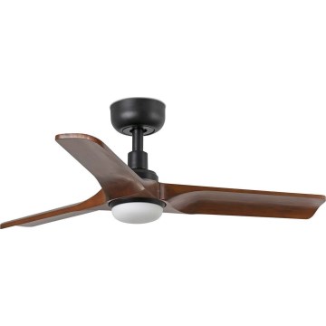 FARO 33806WT1S - LED-hämardatav laeventilaator HEYWOOD S LED/10 W/230 V 2700/3000/4000 K läbimõõt 90 cm puit/must Wi-Fi Tuya + kaugjuhtimispult