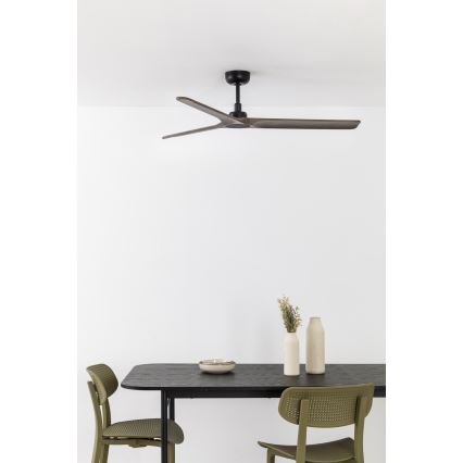 FARO 33809WT - Laeventilaator HEYWOOD L puit/must d. 132 cm Wi-Fi Tuya + kaugjuhtimispult