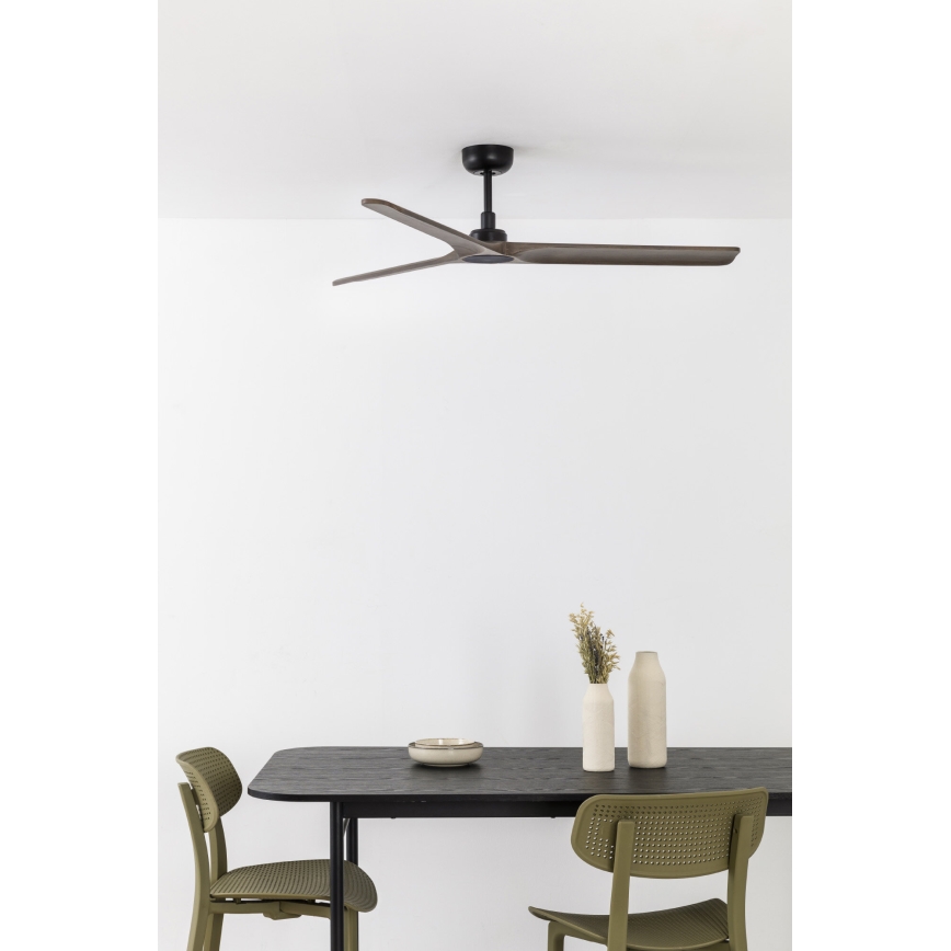 FARO 33809WT - Laeventilaator HEYWOOD L puit/must d. 132 cm Wi-Fi Tuya + kaugjuhtimispult